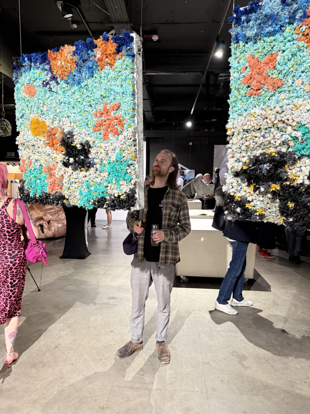 The bottle-cap wall, private view