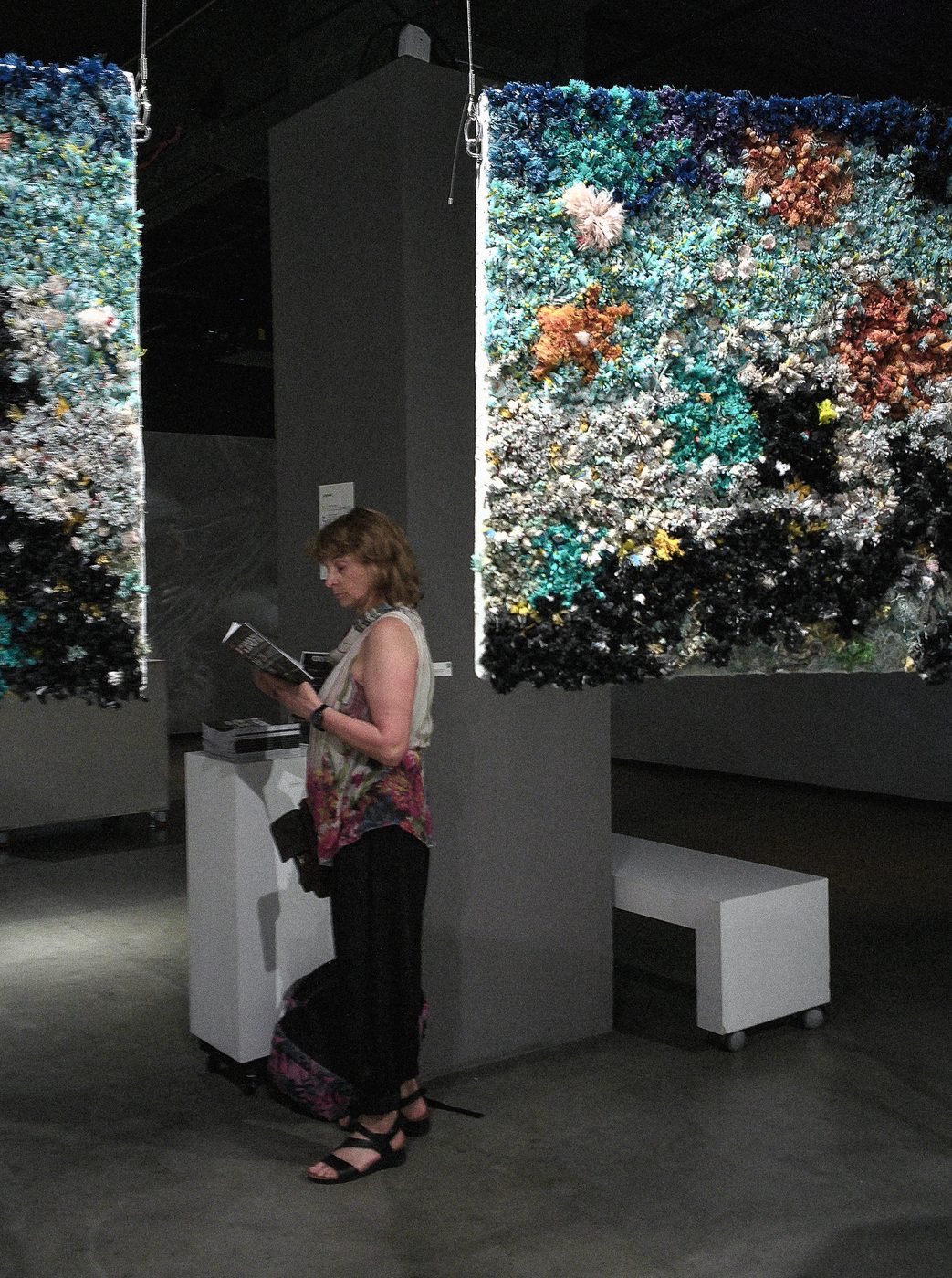 The bottle-cap wall, private view